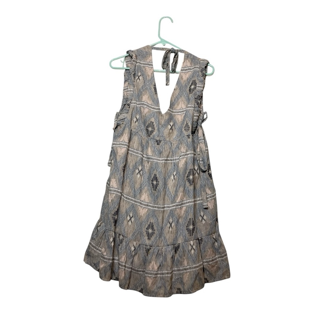 Women’s Cleo + Wolf Southwestern Print tie mini dress, size medium